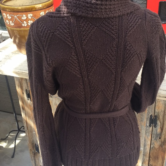 Chocolate brown Tahari sweater.  Small - Picture 4 of 6
